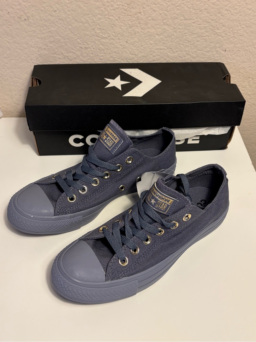 NEW Converse CTAS OX Light Carbon Gold Canvas Sneakers 559941F US6.5/37
